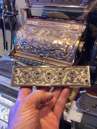 Antique Brass National Cash Register Restored Fancy Brass Lid Counter Ncr