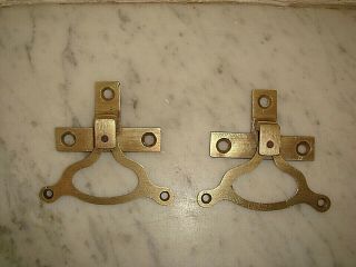 Two Brass Victorian Door Bell Pull Cranks,  Servants Bell Pull Cranks.