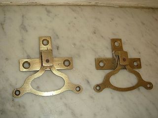 Two Brass Victorian Door Bell Pull Cranks,  Servants Bell Pull Cranks. 2