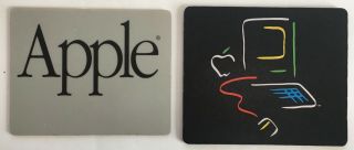 2 Vintage Apple Mouse Pads - Rare 1984 And 1990 
