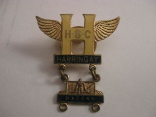 Rare Old Harringay Racers Ice Hockey Club Enamel Buttonhole Badge