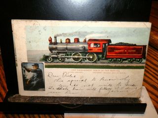 8241,  Group Of Rare Alton Limited Train Postcards 1904