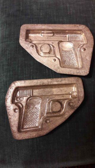 RARE chocolate mold French antique vintage GUN number 4455 2
