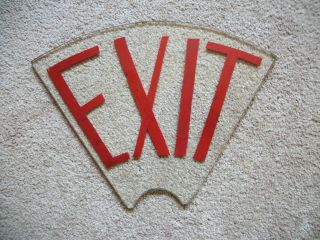 Early Heavy Glass " Exit " Sign Lens (only) - Unusual - Rare?