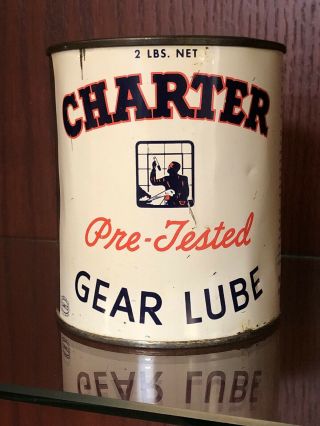 Rare.  Vintage.  Charter.  Gear Lube Can.  Pacific Oil Sales Co.  Oakland,  Californi