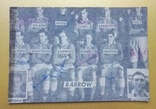 Barrow Football Autographs Picture 1950 