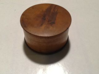 Early Primitive Wooden Pill Box Treenware Patina Threaded Wood Pantry Box