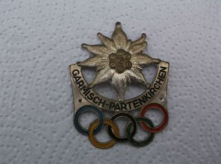Very Rare 1936 Winter Olympics Commemorative Badge.