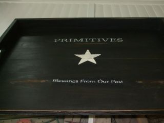 Primitive Stove Cover Noodle Board Hand Crafted Black W/ Primitives Blessings