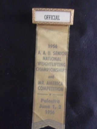Vintage Rare 1956 National Weightlifting & Bodybuilding Championships Badge