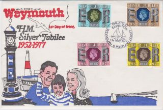 Gb Stamps Rare First Day Cover 1977 Silver Jubilee Weymouth & Portland Official