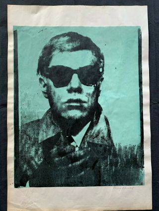 Andy Warhol Vintage Rare Silkscreen Hand Signed On Paper Hand Signed