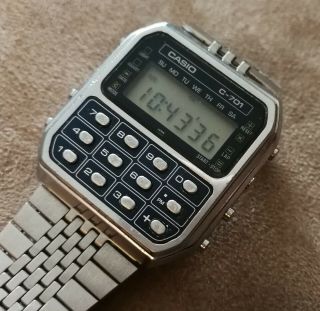 Vintage Casio C - 701 Calculator Lcd Watch Module 133 Japan Rare From 1980s