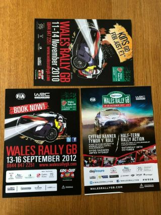 3 WALES RALLY GB 2010,  2012 & 2017 OFFICIAL POSTERS RARE 2