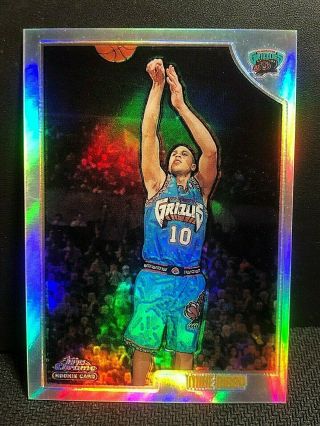Mike Bibby 1998 - 99 Topps Chrome Refractor Rookie Card 196 Rare Htf Grizzlies