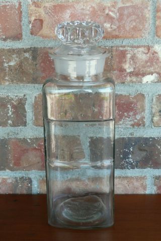 Antique Apothecary Jar Glass Bottle With Ground Stopper Patent Date March 1894