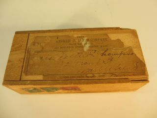 Antique Dovetailed Wooden Mailing Box Andrew J Lloyd Company Boston Mass