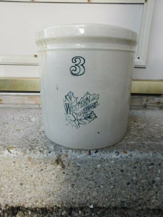 Vintage Western Stoneware 3 Crock