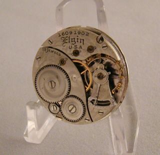 107 Years Old Movement Dial 2hands Elgin 15jewels Open Face Size 0s Pocket Watch