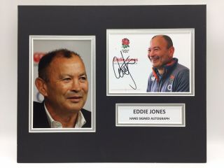 Rare Eddie Jones England Rugby Signed Display,  2019 Rugby World Cup Final