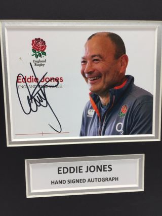 RARE Eddie Jones England Rugby Signed Display,  2019 RUGBY WORLD CUP FINAL 3