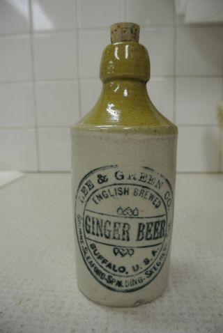 Antique Stoneware Lee & Green English Brewed Ginger Beer Bottle - Buffalo,  Ny
