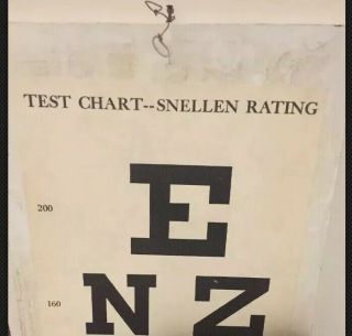 Antique Heavy Board Eye Chart Snellen ' s Test Type Bausch & Lomb 2