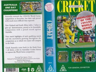 Cricket Highlights Of The 1993/94 World Series Video Vhs Pal A Rare Find