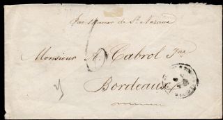 France Postal History.  Rare 1868 Cover To Bordeaux.