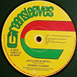 Rare 12 " Pressing 1979 Roots Reggae Jah Love Is With I Johnny Clarke