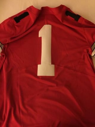 Rare Limited Osu Authentic Nike Ohio State Buckeyes Sewn Red Jersey Black 1