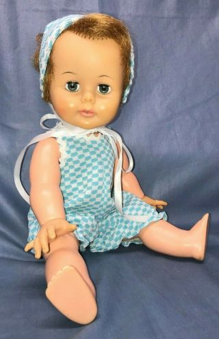 Small 16 " Vintage 1961 Ideal Kissy Baby Doll Plastic & Vinyl Kisses K - 16