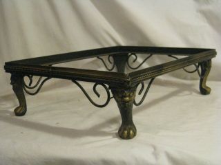 Cast Iron Claw Foot Face Detail Rectangular Metal 4 Legged Mini Table Tray Frame