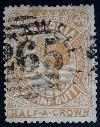 Rare Undated Victoria Australia 2/6 Orange Stamp Duty Postally 265 Stawell