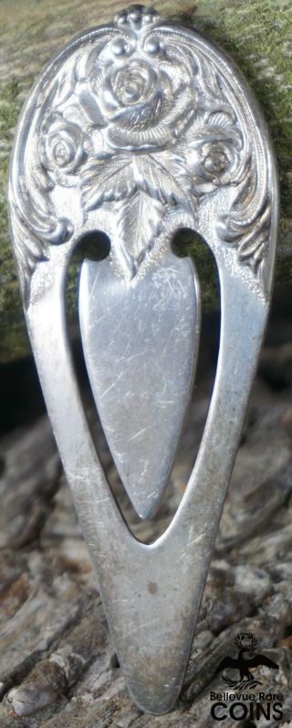 S.  Kirk & Son Sterling Silver (. 925) Rose Pattern Repousse Bookmark