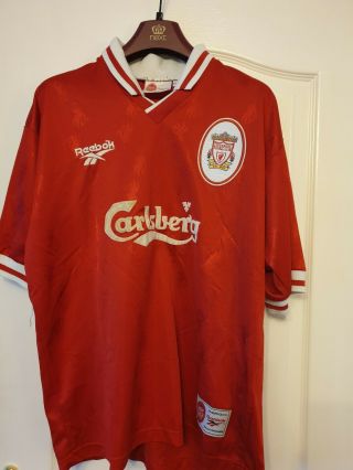 Liverpool 1996 Reebok Home Shirt Large Adults 42 - 44 " Rare Old Vintage