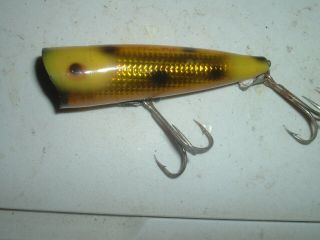 Old Fishing Lures Early Pico Pop Rare Color Chugger Gold Foil Texas Topwater Wow