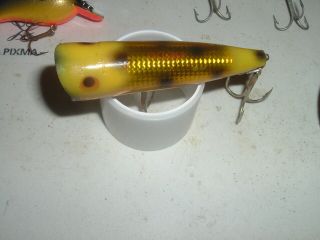 old fishing lures Early Pico Pop RARE Color Chugger Gold Foil Texas Topwater WOW 3