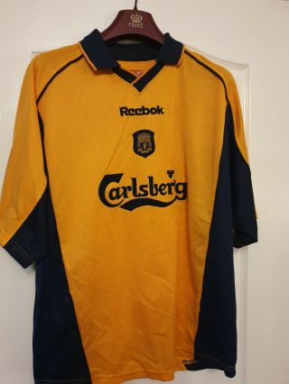 Liverpool 2000 2001 Away Shirt Rare Reebok Carlsberg 42” - 44” (l)