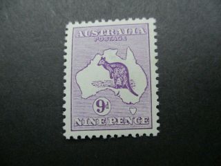 Kangaroo Stamps: 9d Violet 1st Watermark - Rare (c46)