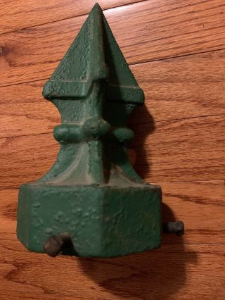 Old Vintage Cast Iron Fence Finial 8” Tall 3 1/2 Inch Inside
