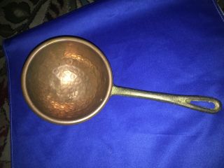 Primitive Antique Hand Hammered Wrought Copper And Brass Ladle Dipper Handmade