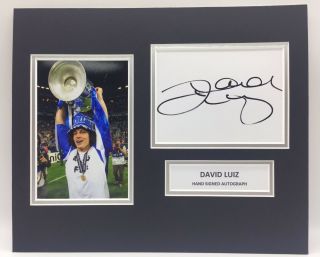 Rare David Luiz Chelsea Signed Photo Display,  Champions League 2012