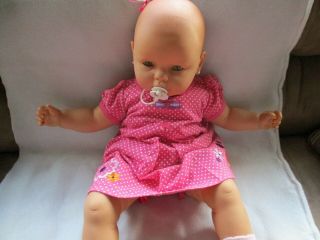 B B Vintage 24” Baby Doll Made In Spain With Blinking Eyes