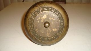 S.  Patent Sep 8 1863 N.  F.  Cone Vintage Antique Door Bell Turn Ringer Round