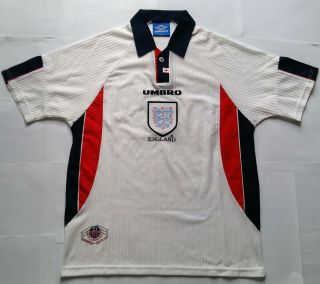 Rare England Wc 1998 Vintage Umbro Home Shirt Jersey (m) 1997 1999 1990s