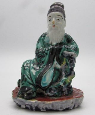 Antique 19thc Japanese Meiji Porcelain Figure Of Jurojin