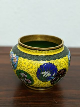 Antique Meiji Period Japanese Cloisonne Enamel Pot.