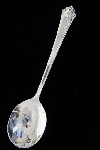 Heirloom Sterling Silver Heiress 6.  5 " Damask Rose Round Bowl Soup Cream Spoon