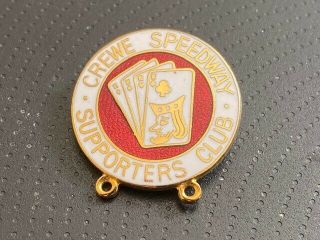 Crewe Kings Supporters Club - - - 1982 - - - - Speedway Badge - - - - Gold Metal - - - Rare